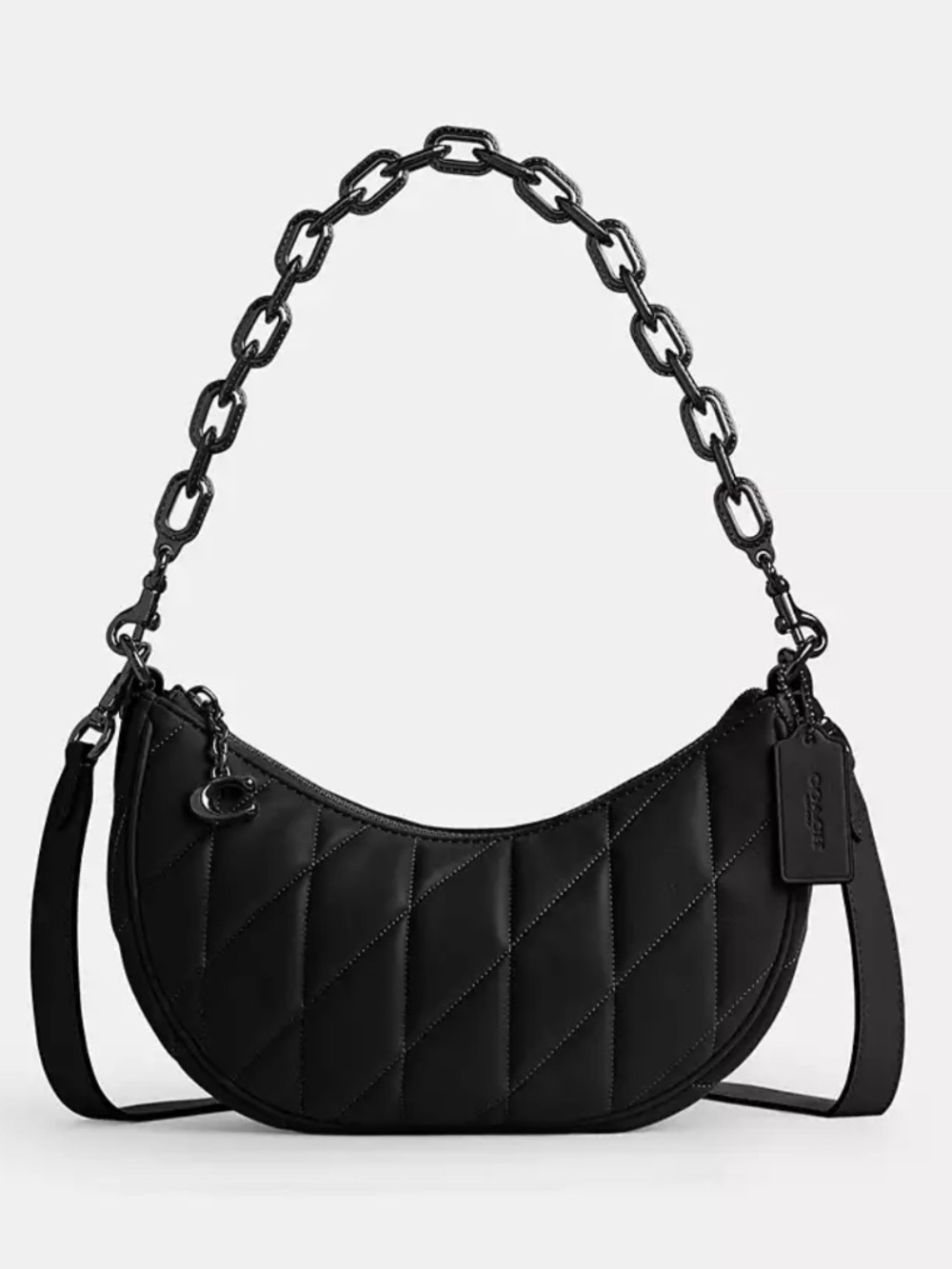 COACH - Mira Shoulder Bag With Pillow Quilting in Black/Pewter
